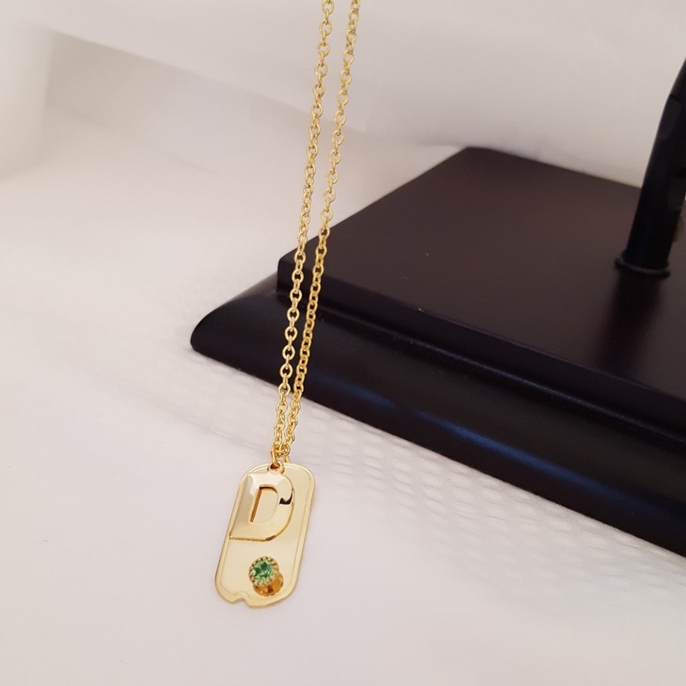 Letter "D" birthstone pendant necklace nwot